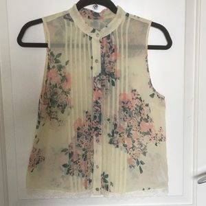 F21 Sheer Floral Top